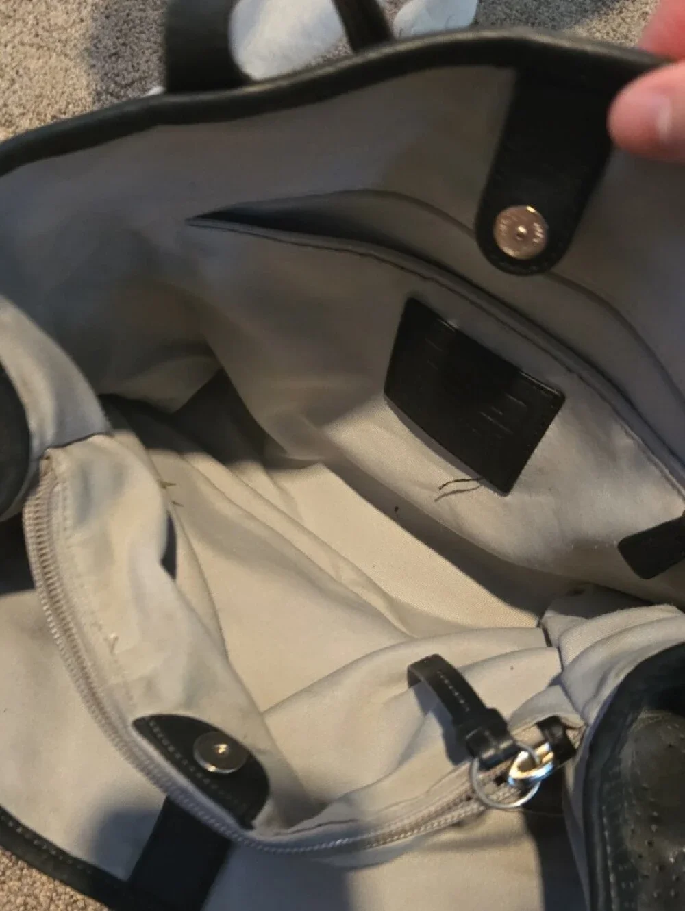 Coach Black Perforated Leather Satchel Tote